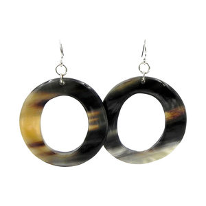 Boucles d'oreilles pendantes en corne de buffle faites à la main, écologiques, design personnalisé, 100% corne de buffle naturelle, bijoux modernes - Product Image 5