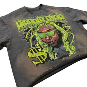 Vente en gros T-shirts délavés à l'acide 250 GSM T-shirt à broderie surdimensionnée pour hommes T-shirts délavés à l'acide 100% coton - Product Image 2