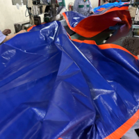 Bâche en PE robuste 200GSM, bleu orange, imperméable, coins renforcés, pour événements en plein air, marchés, stands, tapis de pique-nique, camping