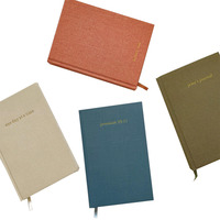 Personnalisation de masse A3 A4 A5 B6 marquage à chaud logo en creux carnet de notes en lin journal planificateur laitier