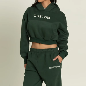 Jersey de mujer, ropa de salón, Top corto personalizado para mujer, chándal, Sudadera con capucha serigrafiada - Product Image 1