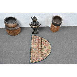 พรมขนแกะสไตล์ตุรกีขนาด2.5 x 1.5ft กม. แบบคลาสสิกลวดลายแอบสแตรกขนาดใหญ่สำหรับโถงทางเดินพรมยางหนา10มม. สำหรับห้อง - Product Image 3