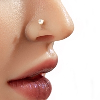 Piercing de nez torsadé 20G en acier inoxydable avec zircone cubique de 3 mm (rond, carré, cœur, étoile) – Bijoux de piercing pour narine, personnalisable, vente en gros, OEM