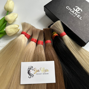 Sun <b>Hair</b> Company Custom Straight Cuticle Aligned Double Drawn Remy <b>Hair</b> Bulk Vietnamese Human <b>Hair</b> Extensions Cabello Humano - Product Image 4