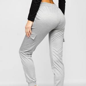 Pantalones de chándal OEM personalizados para mujer con bolsillos delanteros planos al por mayor para ropa Formal ropa de mujer en blanco - Product Image 3