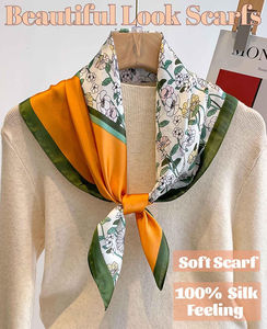 Custom Printed Solid Plaid Casual Luxury <b>Silk</b> <b>Scarves</b>-Personalized Designer Fashion Wholesale - Product Image 5