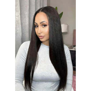 FE29 60g Extension de cheveux humains vierges indiens 1B, texture Kinky Straight, qualité Plume, Super Double Drawn, pointes soignées, trame simple, Grade 12 - Product Image 2