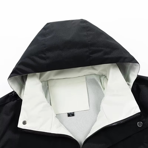 Chaqueta acolchada unisex, moda de invierno, ropa de trabajo informal, chaqueta cortavientos con capucha y logotipo frontal de lona - Product Image 3