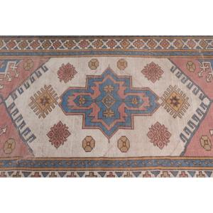 Alfombra Turca Vintage de Lana Azul, 3.8x6.7 pies - Product Image 5