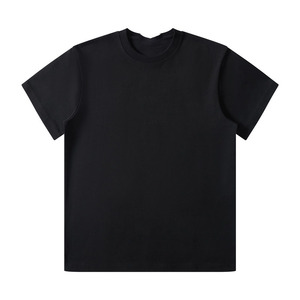 T-shirt a maniche corte con spalla dritta in cotone pesante e ampia tinta unita girocollo da uomo - Product Image 1