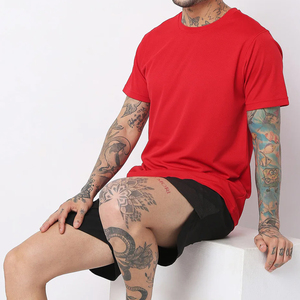 Camiseta de algodón 100% de alta calidad para hombre, diseño de punto informal de manga corta con cuello redondo y logotipo de marca personalizado sólido a la moda - Product Image 6
