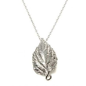 14K Gold & Rose Gold 925 Sterling <b>Silver</b> <b>Leaf</b> Pendant Zircon Diamond Pearl Rhodium Plated Trendy <b>Necklace</b> for Engagement White - Product Image 1