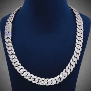 Conception personnalisée spéciale de haute qualité en or blanc 14KT, chaîne de diamants cultivés en laboratoire, certifiée VVS Clarté IGI - Product Image 1