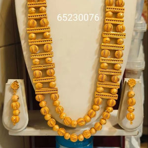 Ensemble de bijoux en cuivre de mode vintage classique de Dubaï en or 24 carats avec broche, boucles d'oreilles et collier à fleurs en perles, cadeau d'anniversaire - Product Image 1