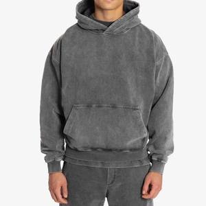 Sudadera con capucha Mens L Acid Wash Black Pullover Custom Bordado Fleece Hoodie - Product Image 2