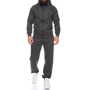 Ensemble de survêtement unisexe décontracté et confortable 2-en-1 avec ourlet fendu, doublure polaire, cordon de serrage et poches latérales - Product Image 5