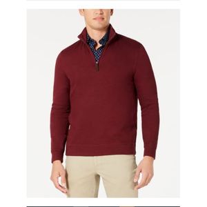 Maglione Classico da Uomo Tasso Elba in Cashmere con Zip 1/4, Colore Vino, Taglia X-Large, Stile Invernale Classico, Mezza Manica, Stampa a Motivi - Product Image 1