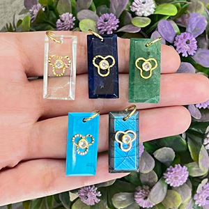 Dernier designer bricolage charme composants cristal quartz connecteur lunette zircone cubique à la main baguette connecteur pour bijoux - Product Image 4