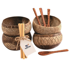 ชามมะพร้าวธรรมชาติพร้อมชุดชามแบบใช้แล้วทิ้งพร้อมกล่องกระดาษสำหรับเก็บอาหารปรับแต่งโลโก้ได้ - Product Image 5