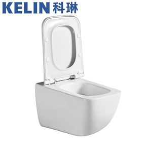 WC mural en céramique <span class=keywords><strong>beige</strong></span> mat certifié CE, sans bride, à chasse d'eau Tornado, facile à nettoyer, pour hôtel - Product Image 2