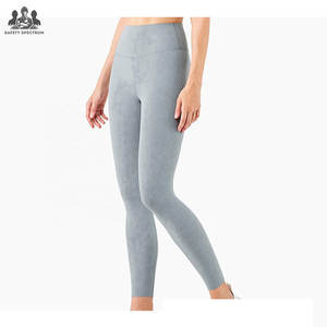 Leggings de sport et de yoga respirants, effet ventre plat, en polyester/nylon écologique, avec fermeture élastique mi-haute, couleur unie - Product Image 3