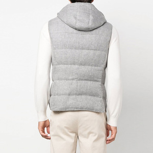 Chaleco acolchado personalizado para hombre, chaqueta de invierno con capucha sin mangas abotonada, chalecos deportivos para correr para hombre - Product Image 3