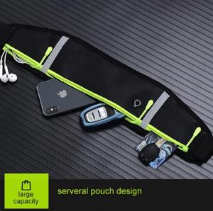 Cinturón reflectante impermeable ajustable para correr con bolsillos con cremallera OEM/ODM Fitness Jogging riñonera para bebé teléfono llaves bolsa - Product Image 2