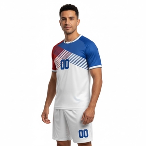 Conjunto de Uniforme de Fútbol Personalizado para Hombre, Camiseta Deportiva Transpirable y Pantalones Cortos de Secado Rápido, Uniforme de Fútbol Sublimado para Equipo Masculino - Product Image 1