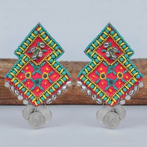 Pendientes de cuentas Maa Durga, pendientes personalizados con múltiples cuentas, joyería festiva para mujer al mejor precio, pendientes de cuentas - Product Image 6