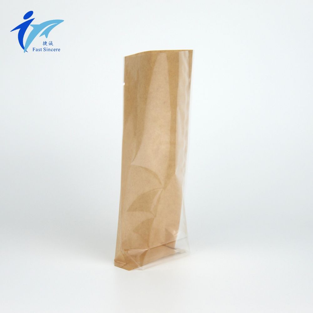 Clear Front Kraft Paper Laminate Bag, Food Safe Puncture-Proof for Showcasing Elegant Candies and Specialty Items