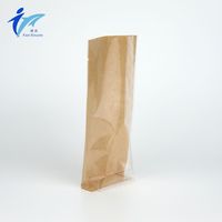 Sac en papier kraft transparent avec fenêtre, résistant aux perforations et adapté aux aliments, idéal pour la présentation de confiseries élégantes et d'articles de spécialité