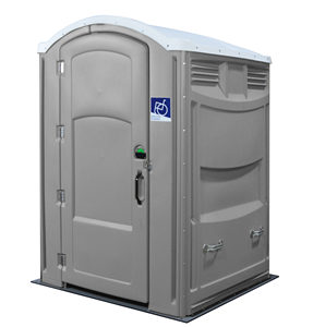 Inodoro Portátil de Plástico, Diseño Moderno, Resistente, para Uso en Exteriores y Lugares Públicos, Gris y Blanco - Product Image 1