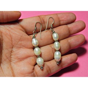 Boucles d'oreilles perle en argent sterling 925 avec bijoux en pierres précieuses pour filles et femmes Item-E0643-GS cadeau - Product Image 3