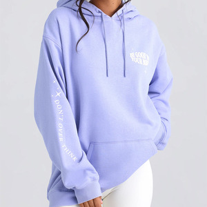 Diseño único Periwinkle mujer invierno gota hombro cepillado polar con capucha antiarrugas transpirable frente High Street sudaderas con capucha - Product Image 1