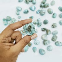 Vente en gros de pierres de larimar polies KALA CUTURE - Modèle T001 - Équilibrage des chakras Reiki - Fabrication de bijoux - Cristaux positifs