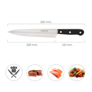 Coltello da Chef Grenoble, Lama in Acciaio Inossidabile, 20 cm, Nero - Product Image 2