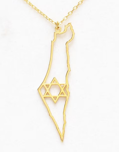 Collar con contorno de la estrella de David del <span class=keywords><strong>mapa</strong></span> de <span class=keywords><strong>Israel</strong></span> de acero inoxidable 316L Collar fabricado en fábrica de joyería judía de Venta caliente - Product Image 1