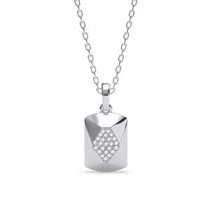 Compre Colgantes de Plata de Ley 925 de Primera Calidad para Mujeres y Niñas, Geométricos, con Diamantes de Rodio, Moissanita, Oro Rosa y Base de Platino - Product Image 1