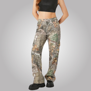 Custom Design Latest Women's Premium Camo Cargo Pants - Stylish <b>Camouflage</b> Printed Trousers Multi-Pocket <b>for</b> Outdoor Casual Wear - Product Image 2