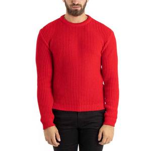 Pull-over tricoté à logo personnalisé de style décontracté pour hommes, chandails sur mesure en laine et coton pour hommes, de couleur rouge et respirante - Product Image 1