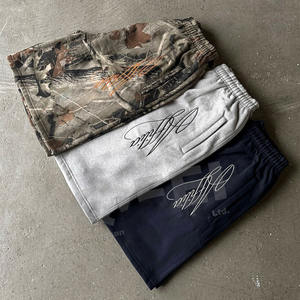 Pantalones cortos deportivos de camuflaje de algodón 100% personalizados al por mayor, pantalones cortos informales bordados de diseñador para el sudor, gimnasio, verano, lavado con ácido para hombres - Product Image 2