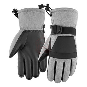 Fabricación de Pakistán, guantes de esquí deportivos con calefacción, guantes de esquí de cuero impermeables de invierno personalizados con dedo completo para hombres adultos - Product Image 6
