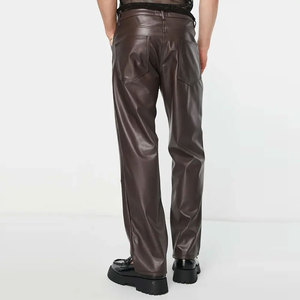 Pantalon en cuir pour homme facile à respirer à bas prix Pantalon en cuir pour homme avec logo personnalisé et imprimé design à la mode - Product Image 4