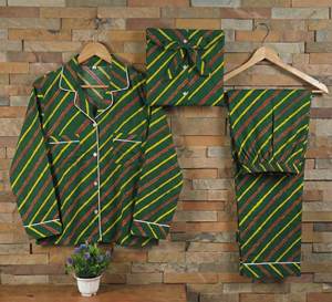 Ensemble de pyjama pour femmes en coton 100% imprimé à la main en Inde, imprimé à la main, imprimé à rayures, pour demoiselles d'honneur, été - Product Image 4