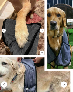 Ultra Absorbent Microfiber Pet <b>Towel</b> Cool Style Dog Drying <b>Towel</b> with Hand Pockets Hanging Loop Stocked Grooming Tool - Product Image 5