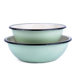 Jumbo metal iron serving <b>bowls</b> with deep design ideal for mixing salads preparing dough and serving <b>large</b> portions of food - Product Image 3