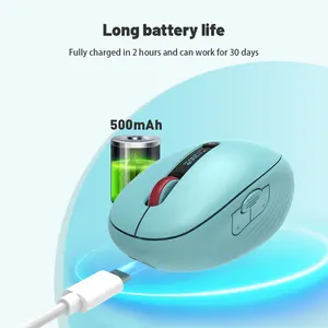 Computer Wireless Rechargeable Mouse Multi-device 500mAh Bluetooth And 2.4G Mode Ergonomic Mouse Silence Office Custom Mouse