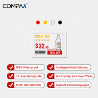 COMPAX 1,54 inch E-Paper Elektronisch Schaplabel Digitaal Prijskaartje IP65 Klasse Text Display voor Apotheek, Ondersteunt Proefbestelling