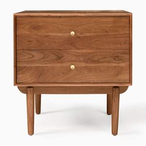 Mesita de noche de madera maciza moderna, muebles de dormitorio, mesita de noche de madera, muebles de apartamento de Hotel para el hogar de Color Natural - Product Image 1