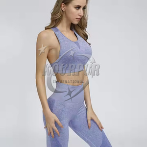 Conjunto de Yoga Reversible de 2 piezas para mujer, ropa deportiva sin costuras de Color Natural, ropa de gimnasio sólida con decoración de encaje de talla grande - Product Image 6